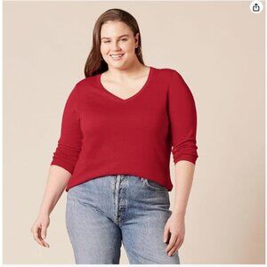 Amazon Essentials Women's Classic-Fit Lightweight Long-Sleeve V-Neck Sweater